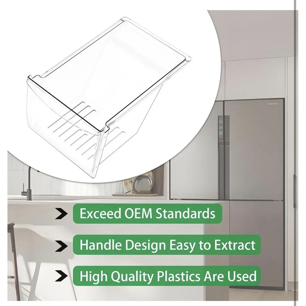 2 Pack Crisper Bin Drawer for Frigidaire Kenmore Refrigerator 240337103